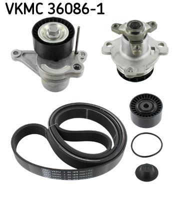 Bomba de agua + kit de correa poli V (Bomba de agua + kit correas de accesorios) SKF ref. VKMC 36086-1